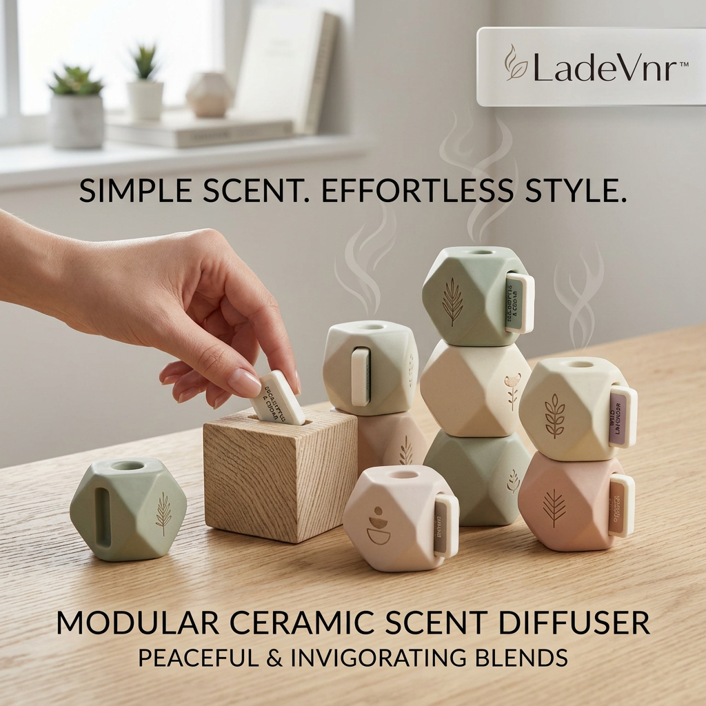 LadeVnr™ Modular Ceramic Scent Diffuser – Simple Scent, Effortless Style