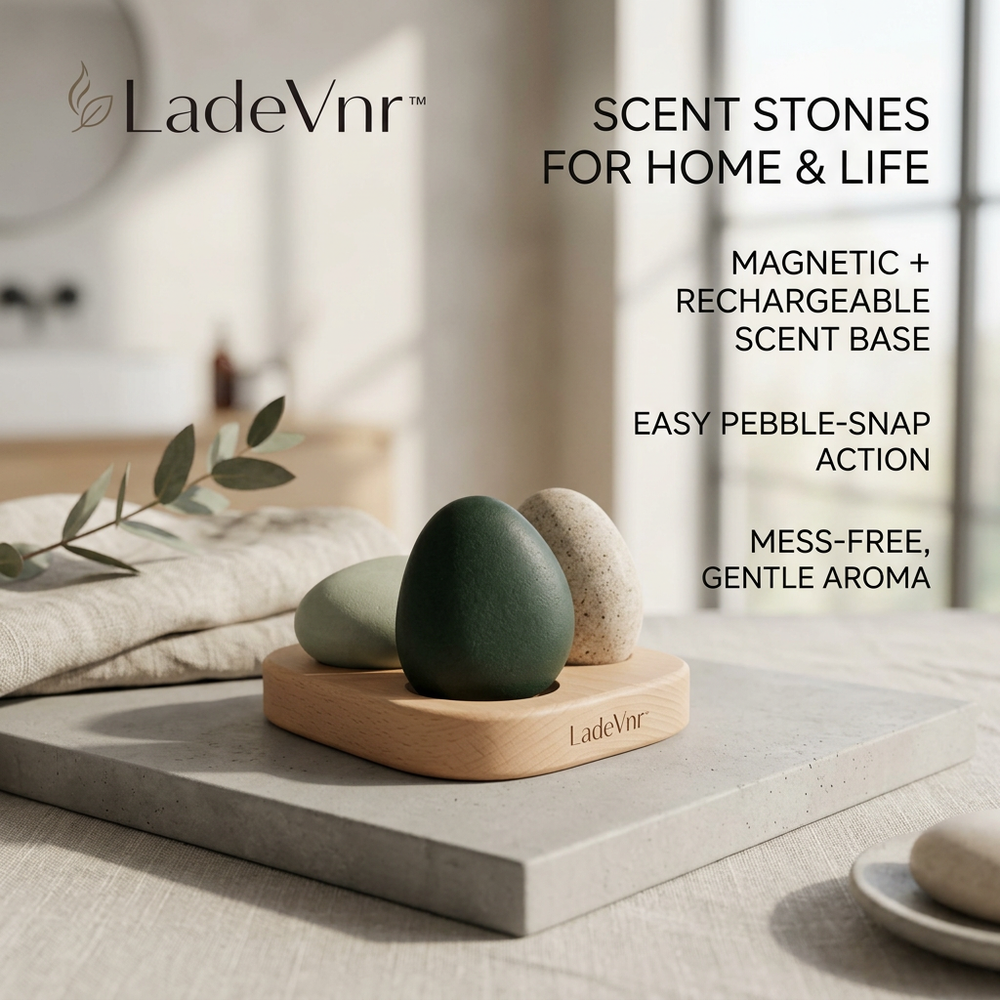 *LadeVnr™ Magnetic Scent Stones with Rechargeable Aroma Base*