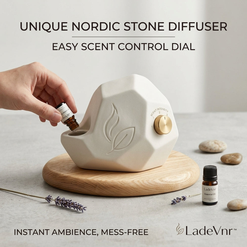 *LadeVnr™ Nordic Stone Essential Oil Diffuser with Adjustable Scent Dial*