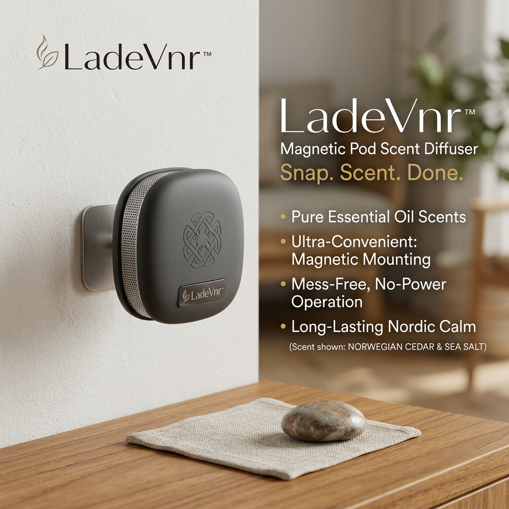 *LadeVnr™ Magnetic Pod Scent Diffuser – No-Power Essential Oil Air Freshener*