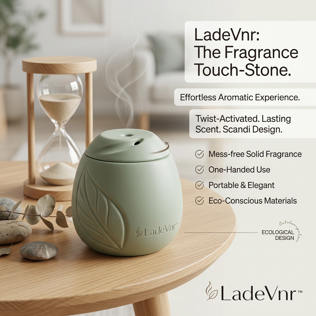 🌿 *LadeVnr™ Twist-Activated Solid Fragrance Diffuser – Portable Scandi Home Scent Decor*
