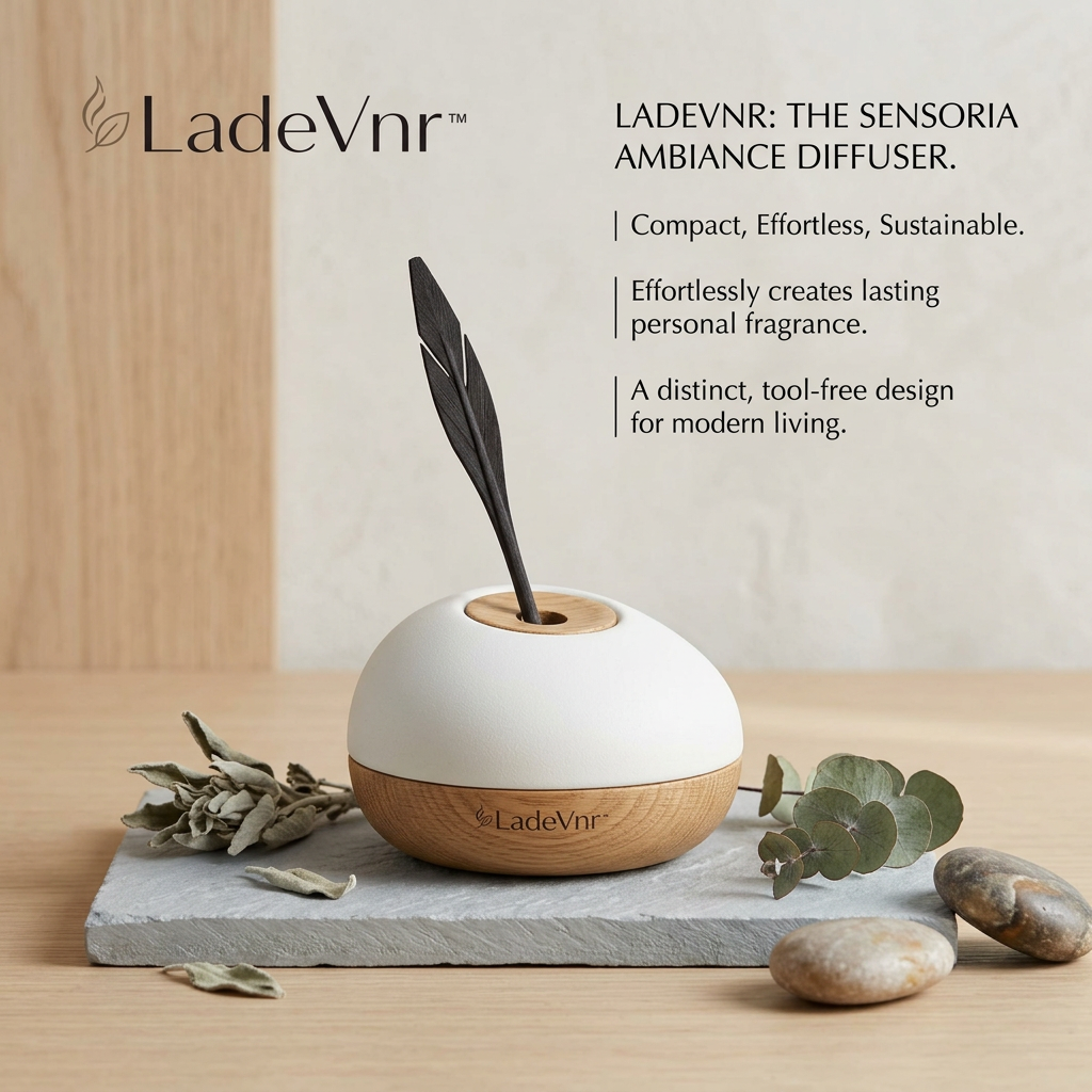 LadeVnr™ Sensoria Ambiance Diffuser – Compact Tool-Free Home Fragrance Decor